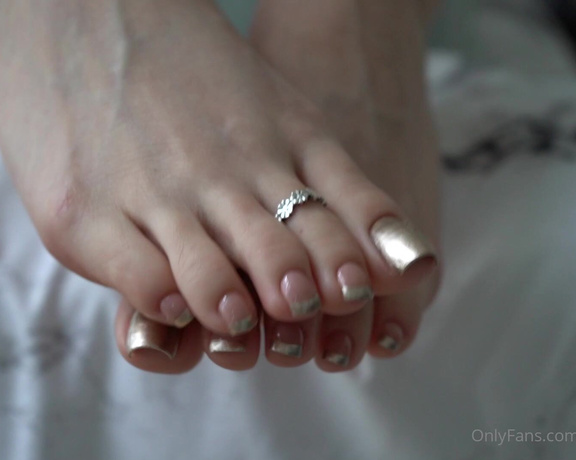 Toetally Devine -  Quick JOI Tags French pedi, gold pedi, JOI