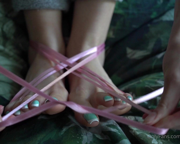 Toetally Devine -  Bound in ribbons Tags foot bondage