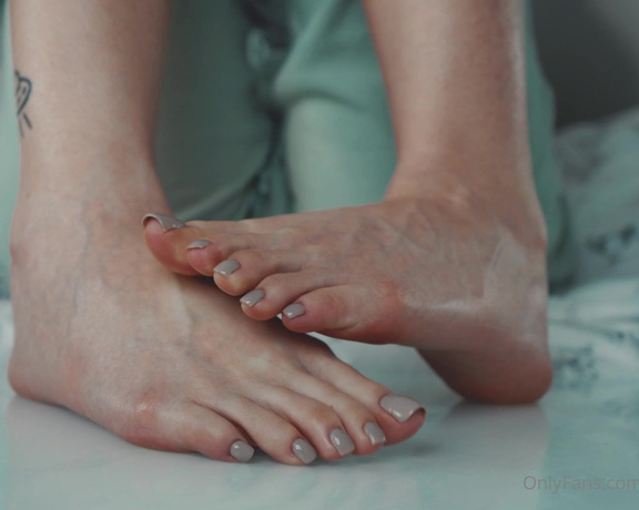 Toetally Devine -  A tease with grey pedi this time