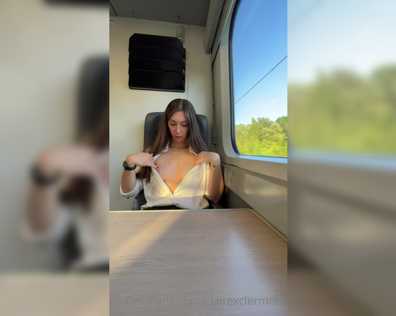 Claire Clermont aka Clairexclermont OnlyFans - POV I can’t stop showing you my tits on the train 2