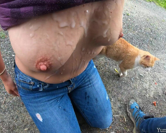 YummyCouple aka Yummycouple OnlyFans - OMG one of my ALL TIME favorite cumshots all over my tits was shot (LOL) on a Sunday walk how much