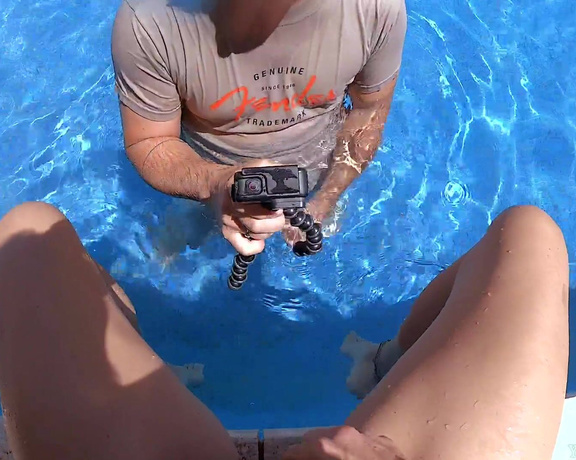YummyCouple aka Yummycouple OnlyFans - Wow, look how my swollen pussy looks when Im REALLY horny heres another underwater poolside scen