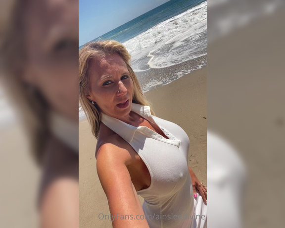 Ainslee Divine aka Ainsleedivine OnlyFans - Just having some fun on the beach I hope your Sunday is going great so far