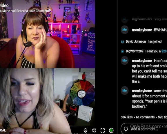 Rebecca Love aka Rebeccalovexxx OnlyFans - Costreaming with @lilstellamariexxx Talking about dildos and laughing at 90s Jokes