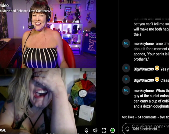 Rebecca Love aka Rebeccalovexxx OnlyFans - Costreaming with @lilstellamariexxx Talking about dildos and laughing at 90s Jokes