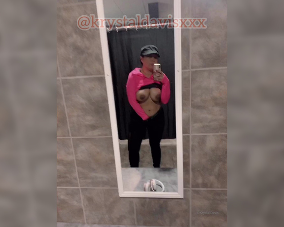 Krystal Davis aka Krystaldavisxxx OnlyFans - Being naughty at the gym today! I was so Horny and just couldn’t help myself so I went in the dressi
