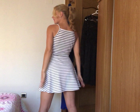 IviRoses aka Iviroses OnlyFans - Full video Long fancy dress cum! I try on 3 dresses and cum in a long blue one I start stripping