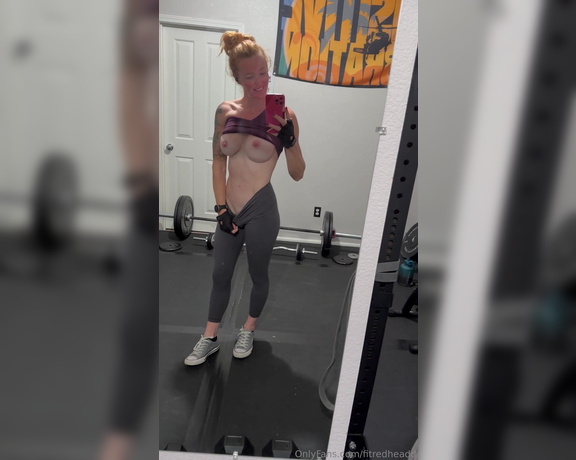 Fitredheadd aka Fitredheadd OnlyFans - I recently got a bunch of new workout gear So cute in fact that I wore it all day I even snuck i 6