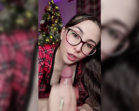 Emily Hill aka emilyhill OnlyFans - 8 min naughty Christmas fuck in front of the tree in my pjs