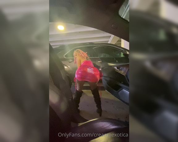 Сreamyexotica aka creamyexotica OnlyFans - In the parking garage twerking naked full video from IG and Twitter