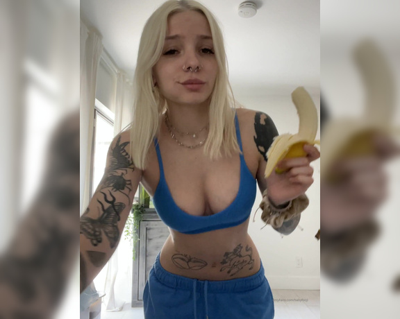 Babyfooji aka babyfooji OnlyFans - POV I am in the kitchen eating a banana No seriously thats all