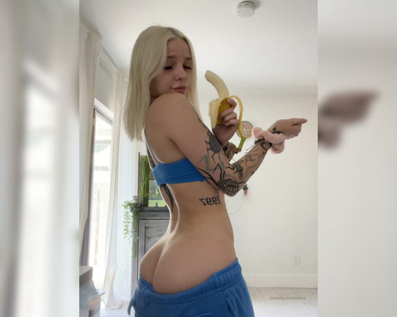 Babyfooji aka babyfooji OnlyFans - POV I am in the kitchen eating a banana No seriously thats all