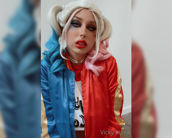 Vicky Aisha aka vickyaisha OnlyFans - Of course I had to shoot a Harley Quinn striptease and twerk video the full video is over 8min lon