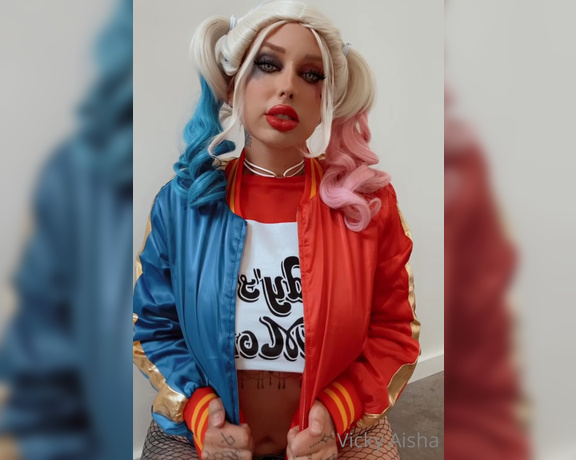 Vicky Aisha aka vickyaisha OnlyFans - Of course I had to shoot a Harley Quinn striptease and twerk video the full video is over 8min lon