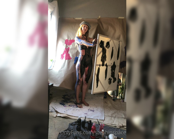 Steph in Space aka stephinspace OnlyFans - Behind the Scenes from yesterday’s colorful and messy magick Art n art on art Leola and I had 2