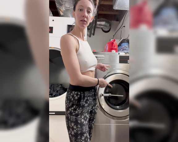 Steph in Space aka stephinspace OnlyFans - Being a very sneaky girl in the laundry room at work I just started working a couple days a week