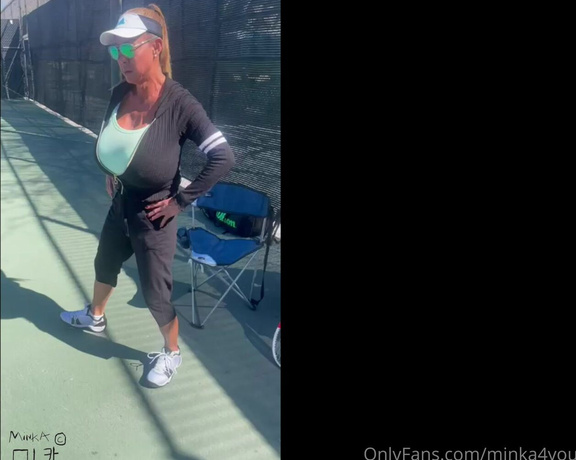 Minka4you aka minka4you OnlyFans - Stretching out before tennis