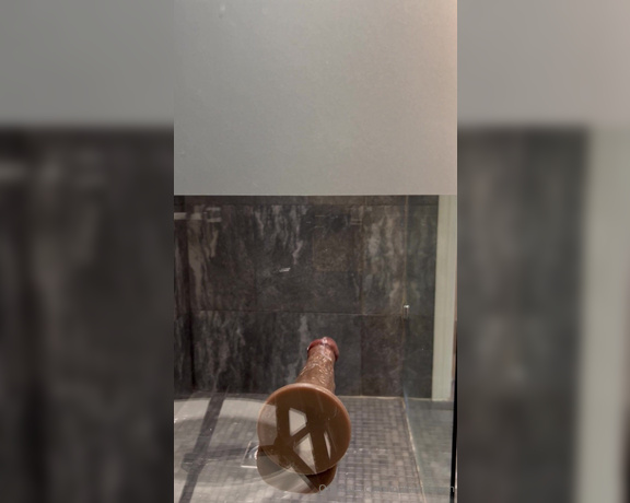 LouiseFitcoach aka louisefitcoach OnlyFans - Never seen before BBC content with my new dildo! I was in a hotel room and this shower screen was 2