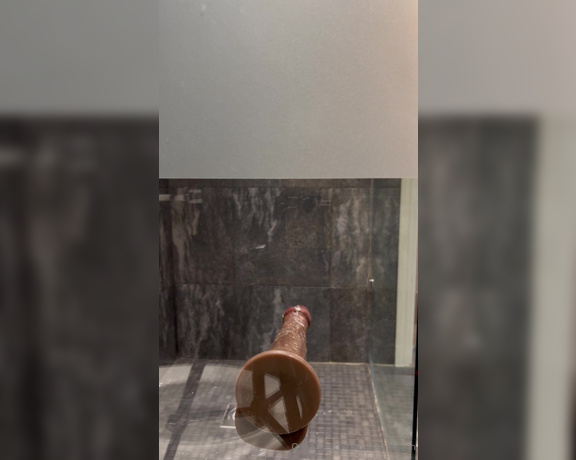 LouiseFitcoach aka louisefitcoach OnlyFans - Never seen before BBC content with my new dildo! I was in a hotel room and this shower screen was 2