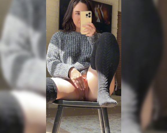 Blair Bini aka blairbini OnlyFans - It may be sweater weather but I’m still not wear panties Press play for pussy spread