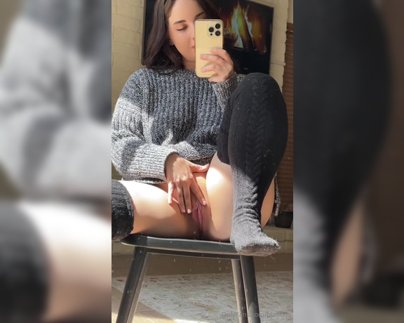 Blair Bini aka blairbini OnlyFans - It may be sweater weather but I’m still not wear panties Press play for pussy spread