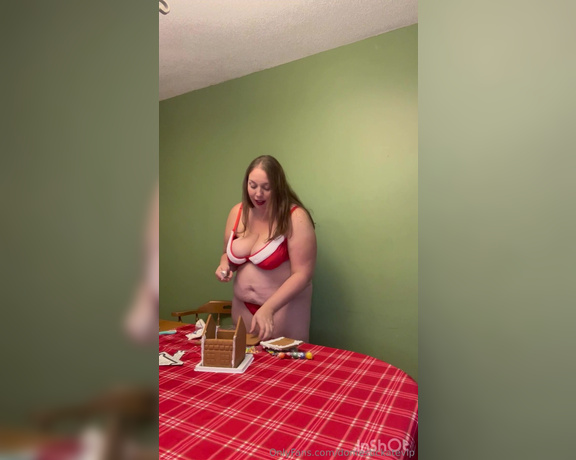 DomesticKateBusty aka domestickatevip OnlyFans - Day 12 Watch me unsuccessfully attempt to construct a gingerbread house while wearing sexy Xmas attire