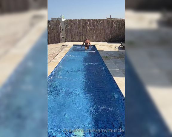 Amy Muscle aka amymuscle OnlyFans - Swimming in my private pool