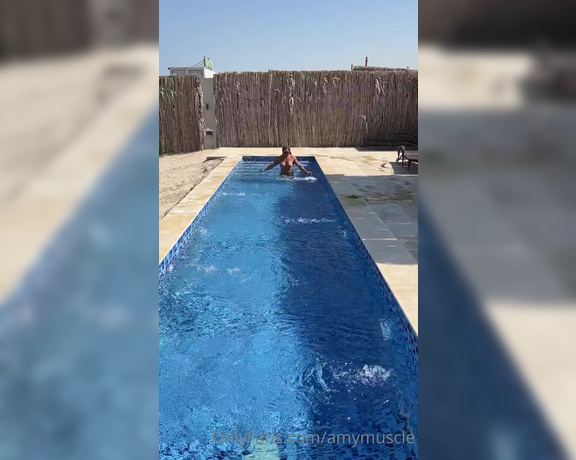 Amy Muscle aka amymuscle OnlyFans - Swimming in my private pool