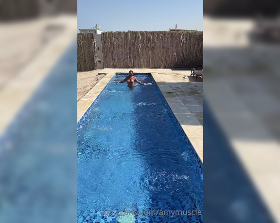 Amy Muscle aka amymuscle OnlyFans - Swimming in my private pool