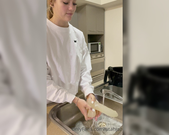 UtahJaz aka utahjaz OnlyFans - Cleaning my dildo thinking about your cock daddy wish this was you