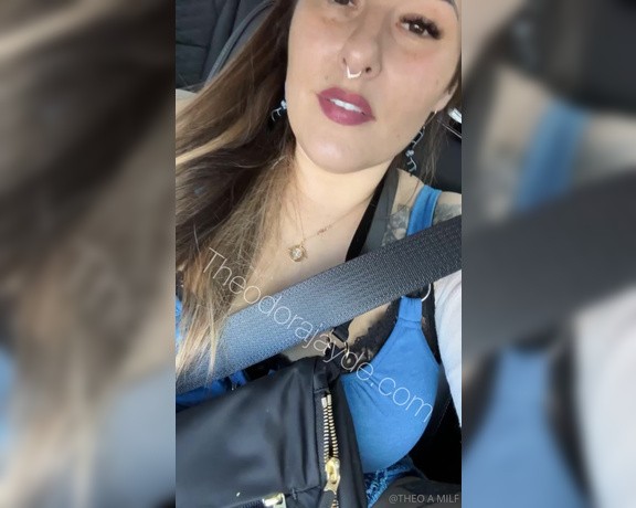 Theodora Jayde aka inkedmamii OnlyFans - In our driveway, private property He look sexy driving my CT5 Blackwing Couples page