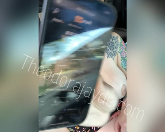 Theodora Jayde aka inkedmamii OnlyFans - In my car on my private property