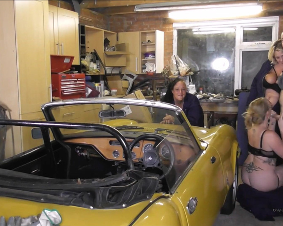 Camilla C aka camilla73 OnlyFans - Mr Creampie is working on his vintage car in the garage, but Camilla, Cheyenne and Mackenzie