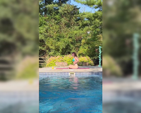 EatPrayDong aka eatpraydong OnlyFans - I have a yoga and swimming video for you! We opened up our pool and what