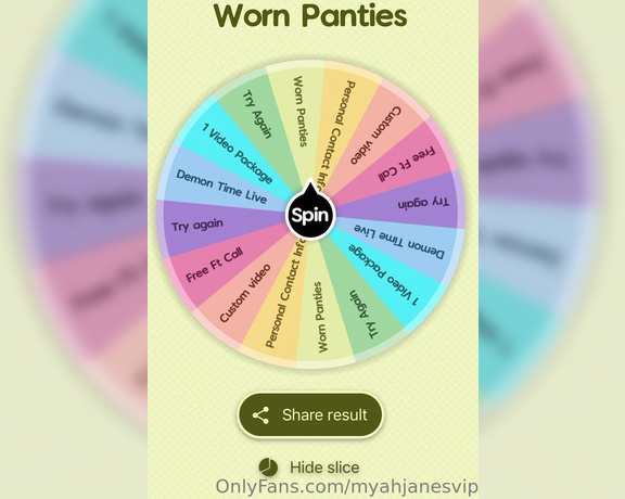 Myah Jane aka myahjanesvip OnlyFans - Tip $30+ to spin the wheel and win the prize