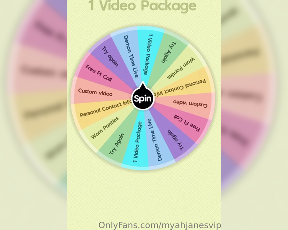 Myah Jane aka myahjanesvip OnlyFans - Tip $30+ to spin the wheel and win the prize