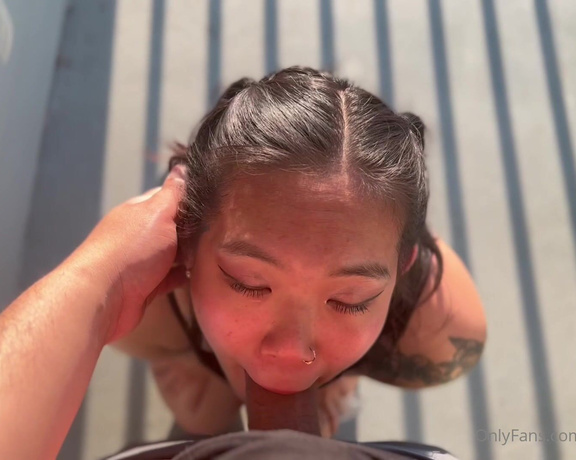 Creamy_asian aka creamy_asian OnlyFans - I sucked my best friends cock on my balcony so all my neighbors could watch