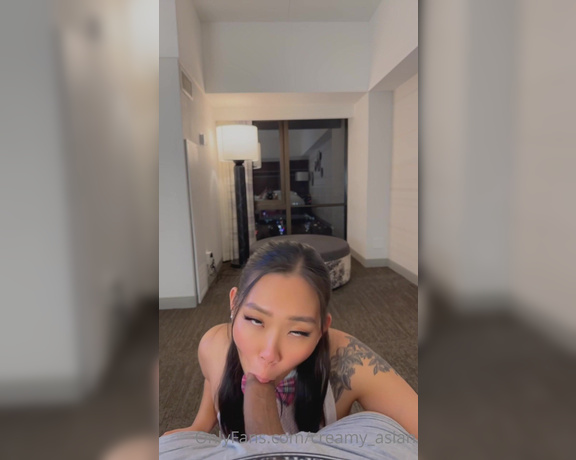 Creamy_asian aka creamy_asian OnlyFans - His cock was sooo HUGE i just had to have it in my mouth and pussy