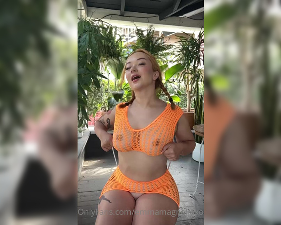 Emma Magnolia aka emmamagnoliaxo OnlyFans - Orange you glad its a slow mo titty video