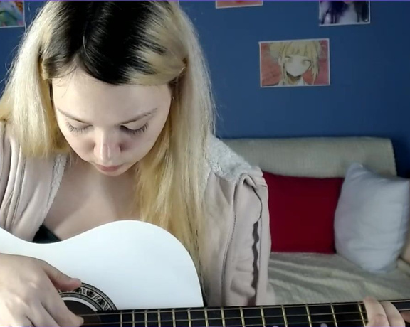 Milly_Saint - Playing guitar, Music, Musician, Playing musical instruments, Acoustic Guitar, Listening to music, ManyVids