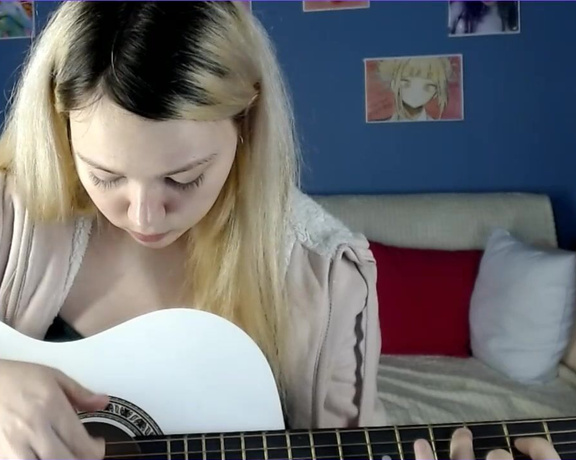 Milly_Saint - Playing guitar, Music, Musician, Playing musical instruments, Acoustic Guitar, Listening to music, ManyVids