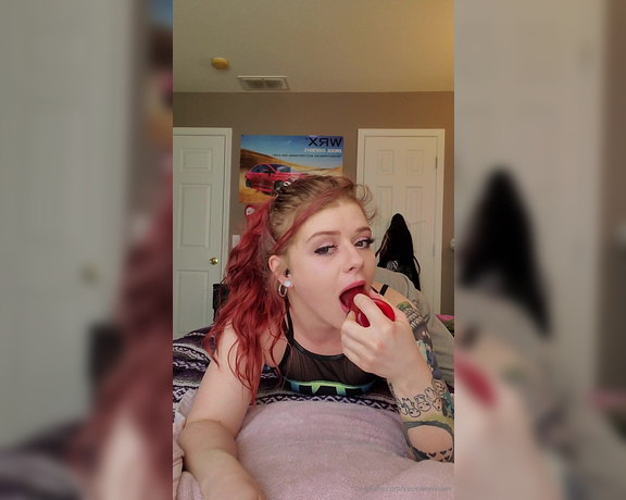 Ms Red aka vermilionvixen OnlyFans - Enjoy watching me gag on my new toy