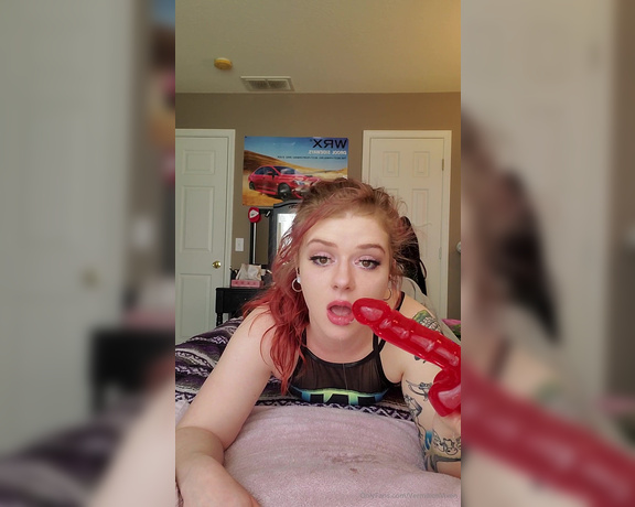 Ms Red aka vermilionvixen OnlyFans - Enjoy watching me gag on my new toy