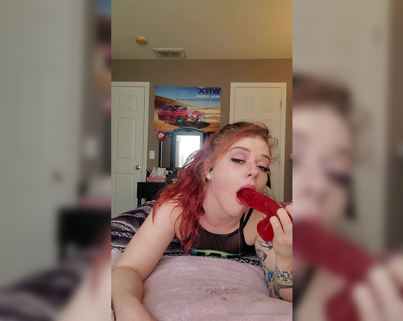 Ms Red aka vermilionvixen OnlyFans - Enjoy watching me gag on my new toy