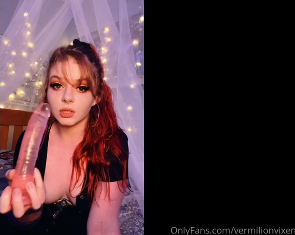 Ms Red aka vermilionvixen OnlyFans - Let me give you a messy bj daddy, let me gag on your cock dildo video