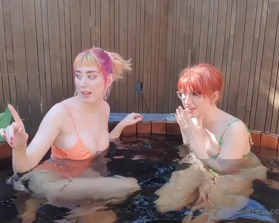 The Fart World aka thefartworld OnlyFans - Freya And Her Sexy Friend Luna Sparks Farting In Their Backyard Hot Tub!