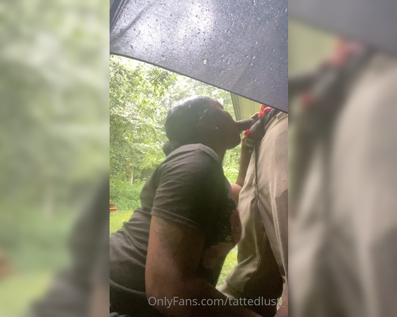 Tattedlust aka tattedlust_ OnlyFans - I was outside flipping my dirt in my garden and the rain came pouring down !