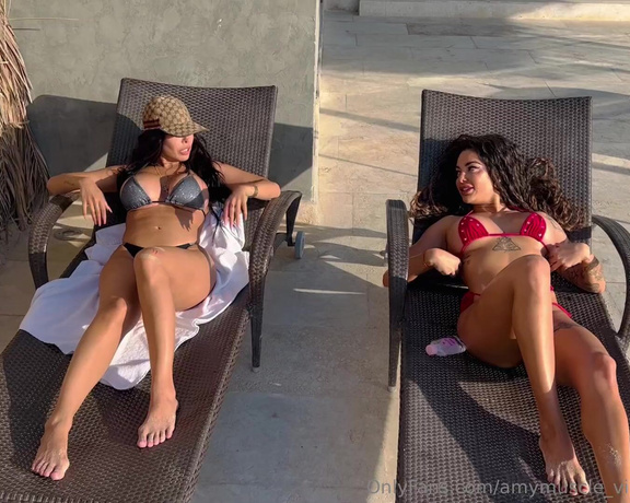 Amy Muscle VIP aka amymuscle_vip OnlyFans - New Release!!! At my private pool with my 2 playmate friends and we decided to heat