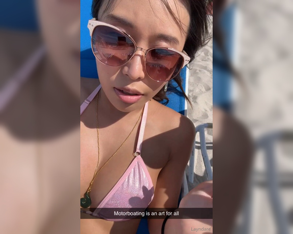 Lay & Alina aka layndare OnlyFans - Motorboating is an art guys  A clip from the beach after the cruise… don’t worry,