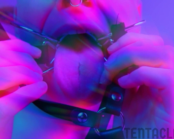 Tentacle Porn aka tentacleporn OnlyFans - Neon dreams 2 7 mins) Gagged spit play and masturbation